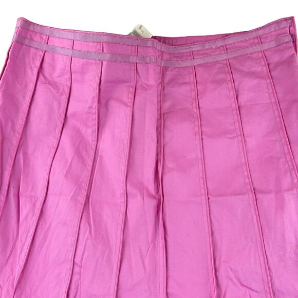 Alberto Makali Midi Skirt Women's Size 12 Pink Lined Hobo Flowing Pleated Flare - Picture 2 of 9